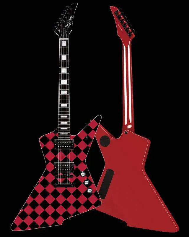 Alt view image 2 of 6 - WestCreek Revenge Solid Body Electric Guitar, Heavy Metal Guitar, Right Handed, Heavy Metal Pickups, Rounded End Jumbo Frets, Bone nut, Rosewood Fretboard, Mahogany Body (Red Checker)