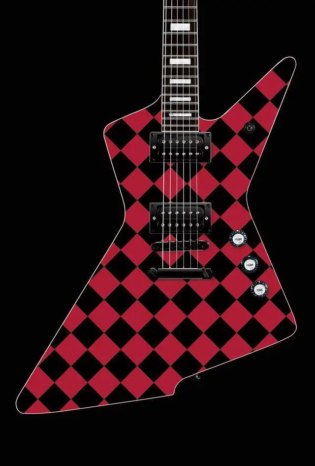 Alt view image 4 of 6 - WestCreek Revenge Solid Body Electric Guitar, Heavy Metal Guitar, Right Handed, Heavy Metal Pickups, Rounded End Jumbo Frets, Bone nut, Rosewood Fretboard, Mahogany Body (Red Checker)