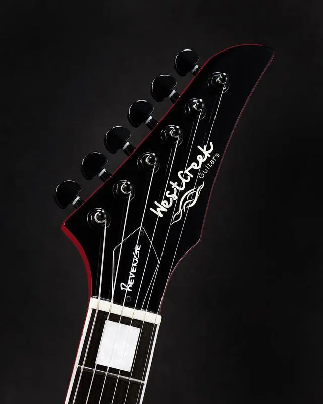 Alt view image 5 of 6 - WestCreek Revenge Solid Body Electric Guitar, Heavy Metal Guitar, Right Handed, Heavy Metal Pickups, Rounded End Jumbo Frets, Bone nut, Rosewood Fretboard, Mahogany Body (Red Checker)