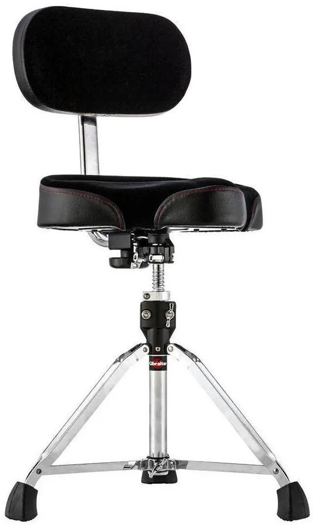 Main image of Drum Throne with Adjustable Height Motorcycle Seat & Backrest, Double-Braced Drum Stool, Comfortable Supportive Cushion for Drummers, Studio or Stage Use (9608MB)