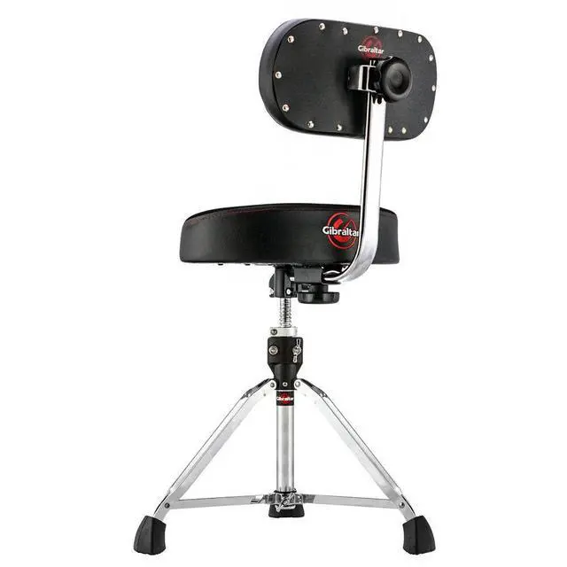 Alt view image 3 of 7 - Drum Throne with Adjustable Height Motorcycle Seat & Backrest, Double-Braced Drum Stool, Comfortable Supportive Cushion for Drummers, Studio or Stage Use (9608MB)