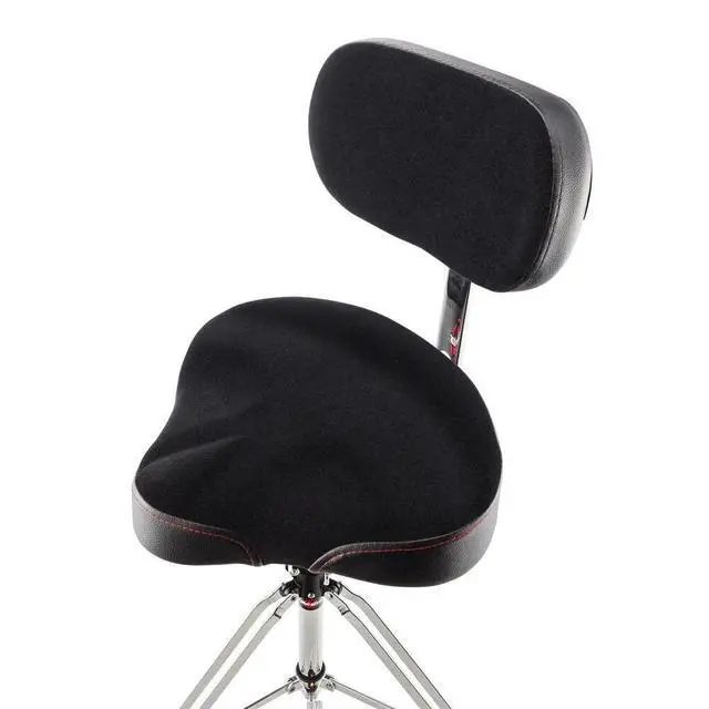 Alt view image 4 of 7 - Drum Throne with Adjustable Height Motorcycle Seat & Backrest, Double-Braced Drum Stool, Comfortable Supportive Cushion for Drummers, Studio or Stage Use (9608MB)