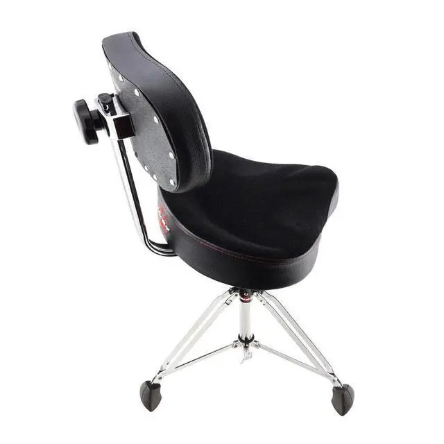 Alt view image 5 of 7 - Drum Throne with Adjustable Height Motorcycle Seat & Backrest, Double-Braced Drum Stool, Comfortable Supportive Cushion for Drummers, Studio or Stage Use (9608MB)