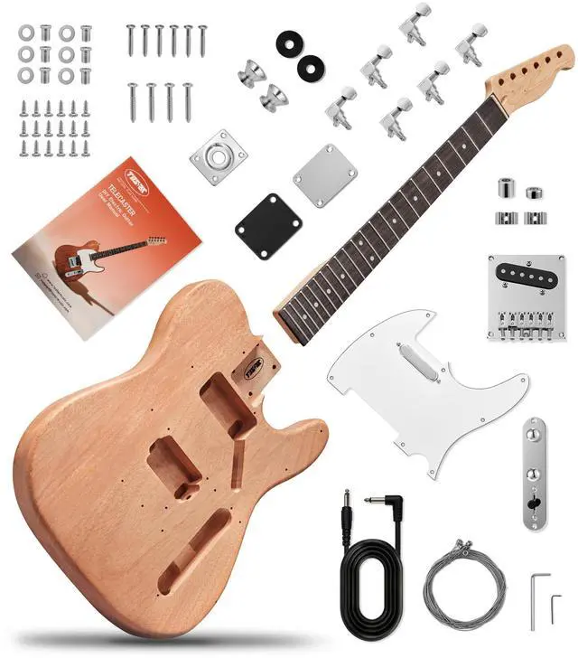 Main image of DIY Electric Guitar Kit, Solderless, Multi Sanded Polished Body, TL | Mahogany Body, Canadian Maple Neck, SS Pickups, Hard Tail Bridge, Complete Accessories Pack, Creative Skill Building
