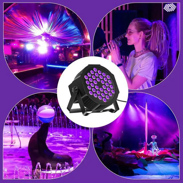 Alt view image 7 of 7 - 36LED Black Lights, 72W UV Blacklights Stage Lights with Glow in The Dark Party Supplies by Remote DMX Control for Christmas Blacklight Tapestry Church Birthday Party DJ Bars Nightclubs
