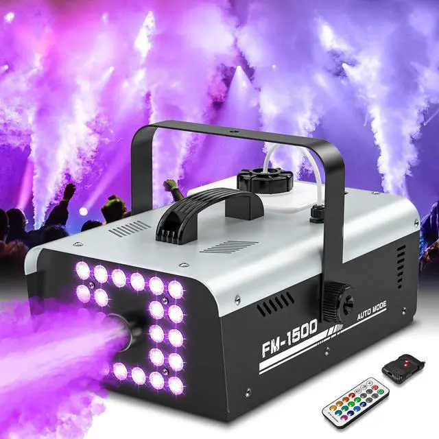 Main image of 1500W Fog Machine Halloween Outdoor, 20000 CFM Smoke Machine Fog Indoor with 24 LEDs Strobe Lights and Remote for DJ Party Disco Stage Wedding