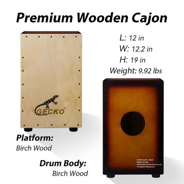 Alt view image 6 of 7 - Cajon BOX Drum-Wooden Percussion Box, with Internal Adjustable Guitar Strings