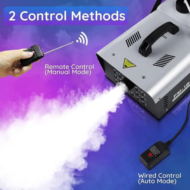 Alt view image 5 of 7 - 1500W Fog Machine Halloween Outdoor, 20000 CFM Smoke Machine Fog Indoor with 24 LEDs Strobe Lights and Remote for DJ Party Disco Stage Wedding
