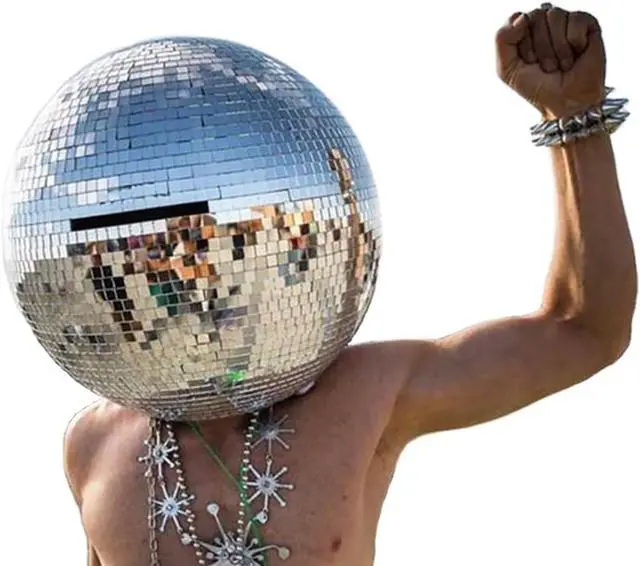 Alt view image 5 of 5 - Disco Ball Helmet, Mirror Ball Hat, Sparkling Disco Ball Decoration, Mirror Glass Reflective Ball Helmet Suitable for Nightclubs, Parties, Djs, Stages and Weddings