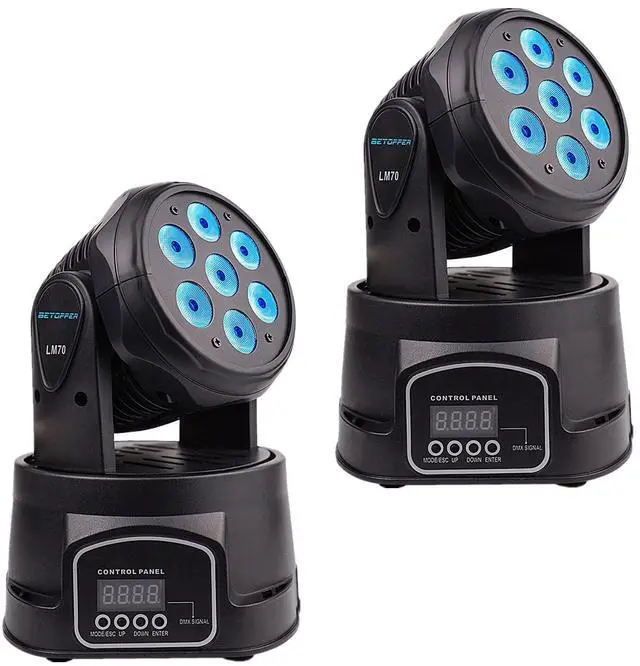 Main image of 7x8W Moving Head DJ Lights,RGBW Stage Lighting-2 Packs | 7x8W RGBW LEDs, DMX512/Auto/Sound/Master-Slave, Mini Moving Head Light For Stage, Party, Club, Wedding Event, Festival, Disco
