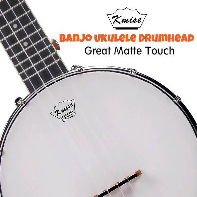 Alt view image 3 of 7 - Tenor Banjolele 4 String Banjo Ukulele 26 inch with Bag Tuner Strap Pickup Ruler Wrench Bridge Brownish Yellow