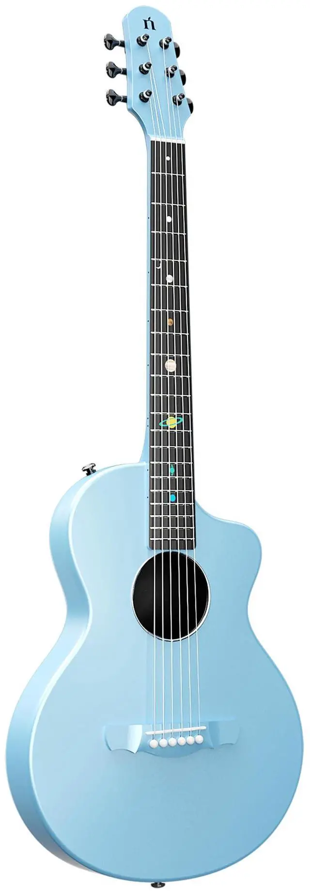 Main image of Carbon Fiber Acoustic Guitar, 38-inch Steel-string Guitarra,Durable 6-string Ultra-thin Guitar for Beginners (Blue)