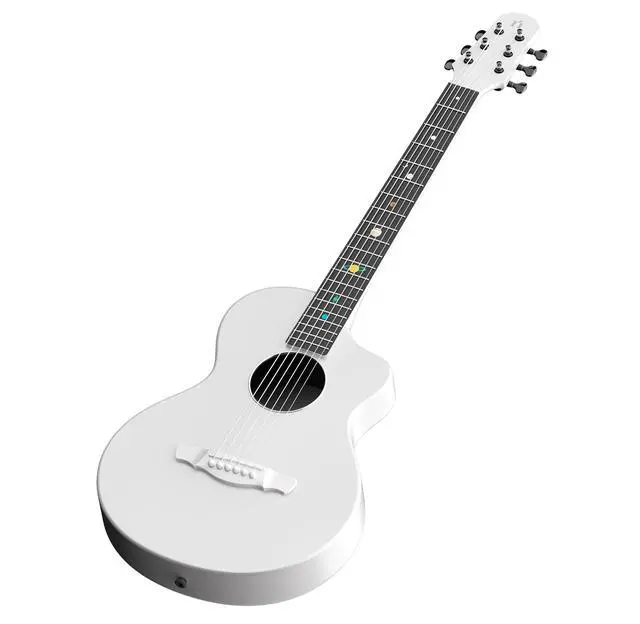Alt view image 4 of 6 - Carbon Fiber Acoustic Guitar, 38-inch Steel-string Guitarra,Durable 6-string Ultra-thin Guitar for Beginners (White)