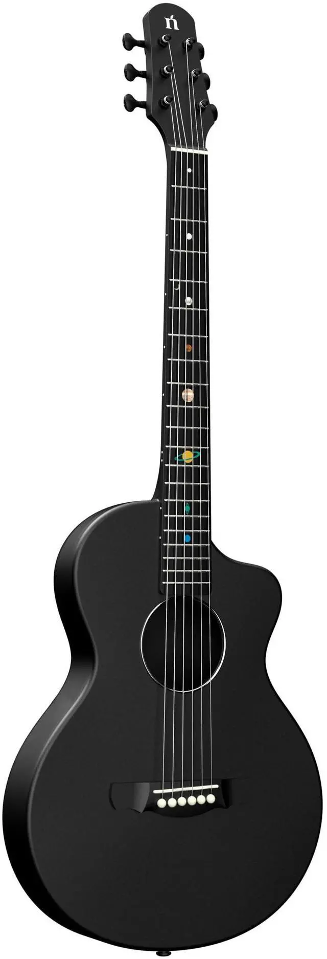Main image of Carbon Fiber Acoustic Guitar, 38-inch Steel-string Guitarra,Durable 6-string Ultra-thin Guitar for Beginners (Black)