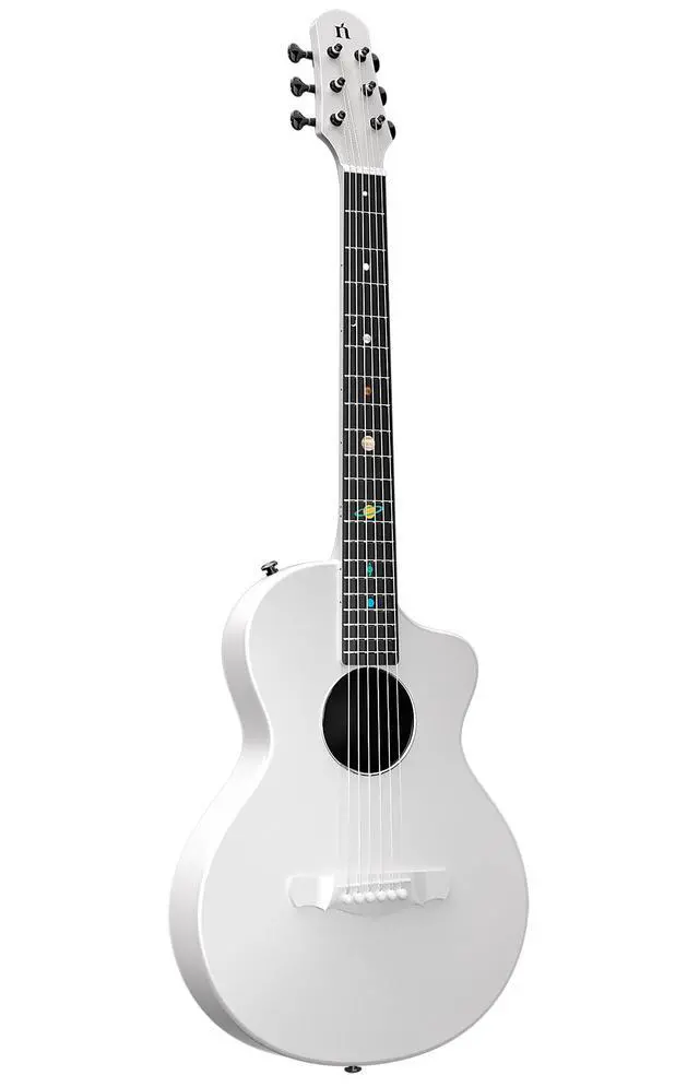 Alt view image 5 of 6 - Carbon Fiber Acoustic Guitar, 38-inch Steel-string Guitarra,Durable 6-string Ultra-thin Guitar for Beginners (White)