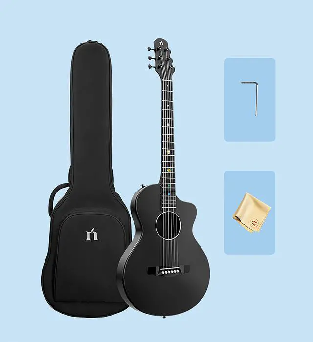Alt view image 5 of 7 - Carbon Fiber Acoustic Guitar, 38-inch Steel-string Guitarra,Durable 6-string Ultra-thin Guitar for Beginners (Black)
