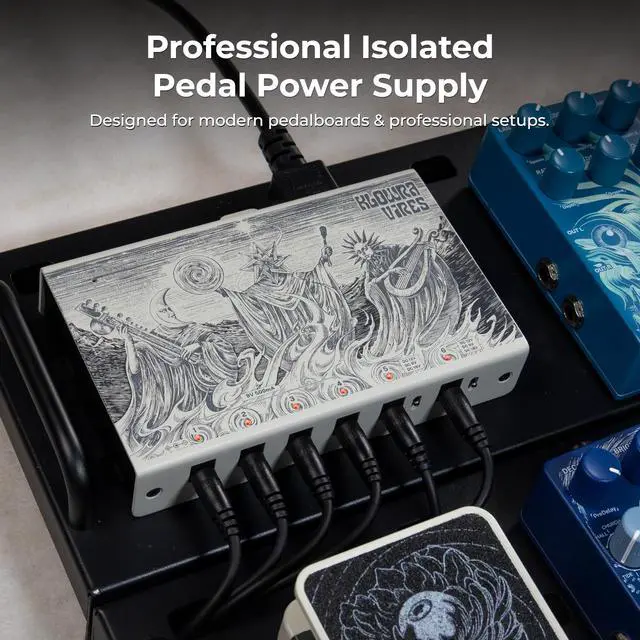 Alt view image 3 of 7 - Vires Dual-Isolated Guitar Pedal Power Supply, Multi-Voltage 9V 12V 18V & 24V, Ultra-Low Noise Power Station for Digital Multi-Effects, 100-240V Global Ready