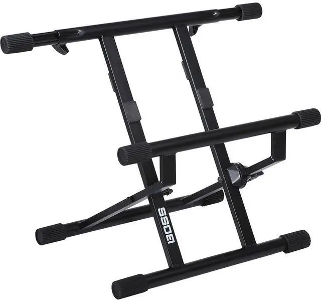 Main image of Adjustable Heavy-duty Til-Back Stand with Telescoping Support Arm (BAS-1) | Heavy-Duty Steel Amp Stand, 21 Kg Capacity, Folds for Travel, Adjustable Feet