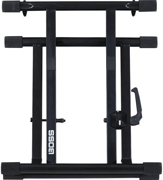 Alt view image 3 of 7 - Adjustable Heavy-duty Til-Back Stand with Telescoping Support Arm (BAS-1) | Heavy-Duty Steel Amp Stand, 21 Kg Capacity, Folds for Travel, Adjustable Feet