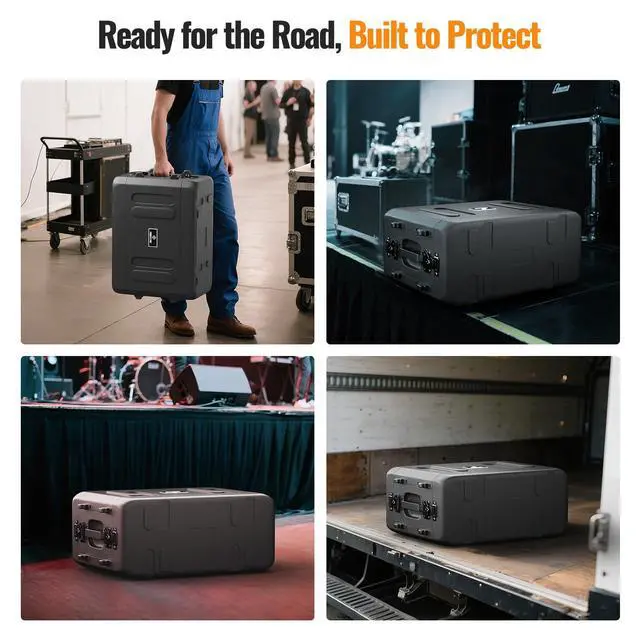 Alt view image 7 of 7 - 4U Shallow Waterproof Rackmount Rack Case PRCSE-4U | 19-in Rackmount, Detachable Cover Storage, Shockproof & Waterproof Road Case, Wireless Systems, IEMs, Amplifiers