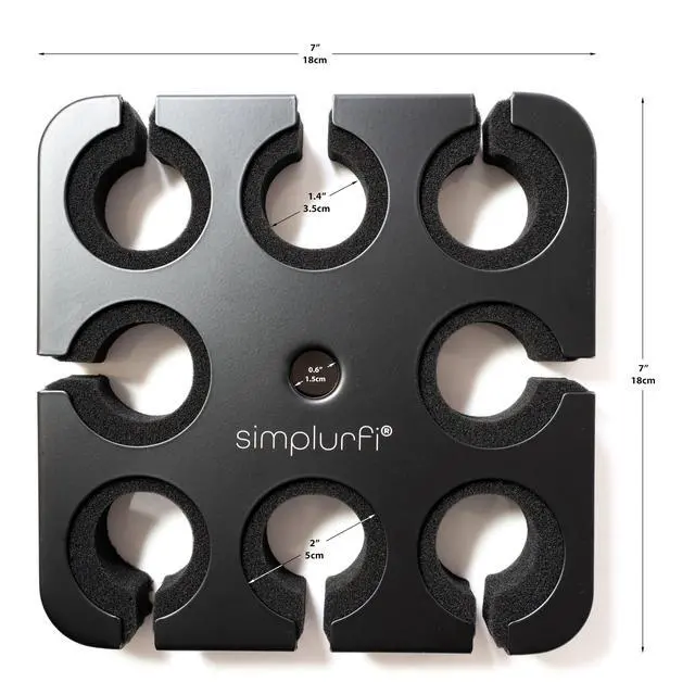 Alt view image 5 of 6 - Multi Microphone Holder with desktop Mic Stand - Square Tray Attachment holds up to 8 mics On Stage Organizer and Display - 8 Anti-roll Rings Included
