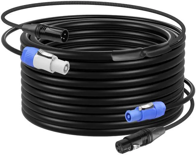 Main image of 24.6 FT PowerCon and DMX Extension Cable, 13AWG AC Power DMX 3Pin XLR Signal Combo Cables for Stage Lighting, Concerts, Events