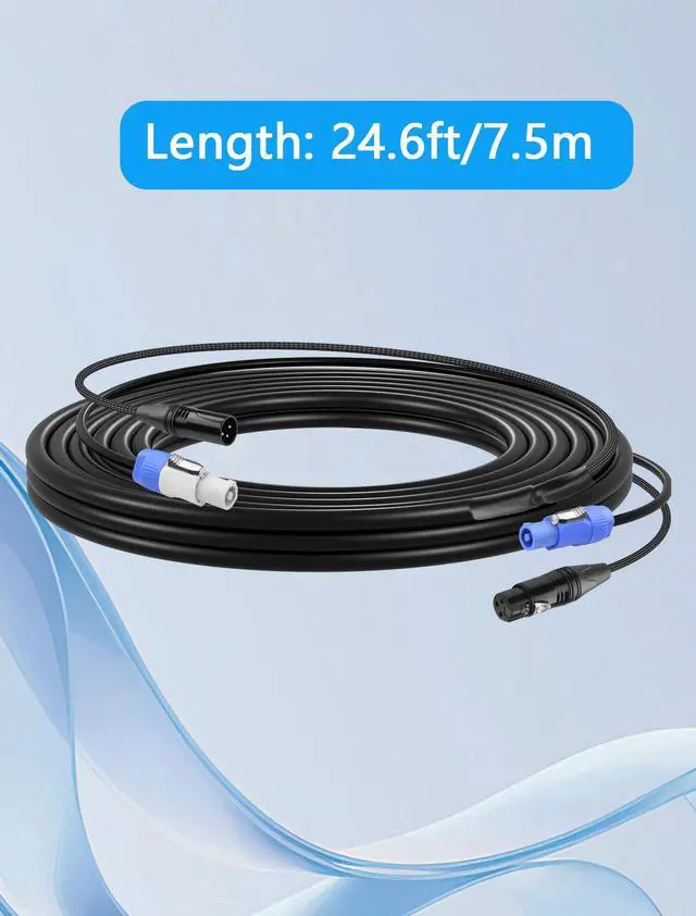 Alt view image 7 of 7 - 24.6 FT PowerCon and DMX Extension Cable, 13AWG AC Power DMX 3Pin XLR Signal Combo Cables for Stage Lighting, Concerts, Events