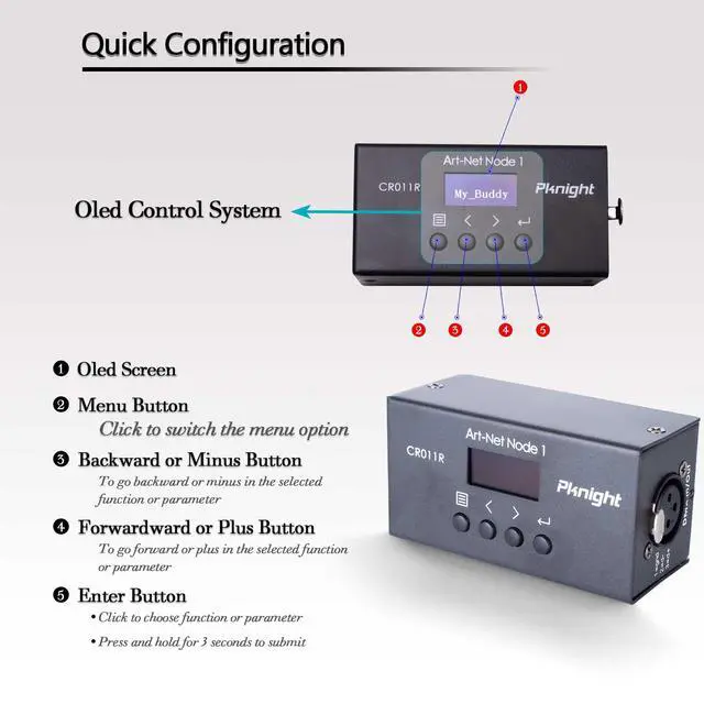 Alt view image 4 of 7 - ArtNet DMX Ethernet Lighting Controller Interface, 3-Pin XLR, 1-Universe Bi-directional Art-Net to DMX512 Node (No RDM)