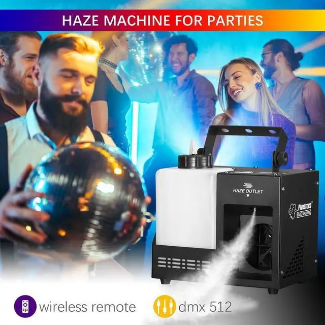 Alt view image 2 of 7 - 500W DMX Haze Machine, Wireless Remote Continuous Stage Hazer | Portable Hazer with 3 Control Modes, Quick Heating, Creates Atmosphere for Club, Party, Wedding & Stage Lighting Effects