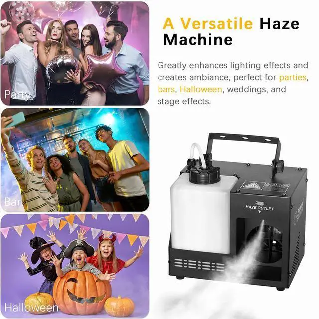 Alt view image 4 of 7 - 500W DMX Haze Machine, Wireless Remote Continuous Stage Hazer | Portable Hazer with 3 Control Modes, Quick Heating, Creates Atmosphere for Club, Party, Wedding & Stage Lighting Effects