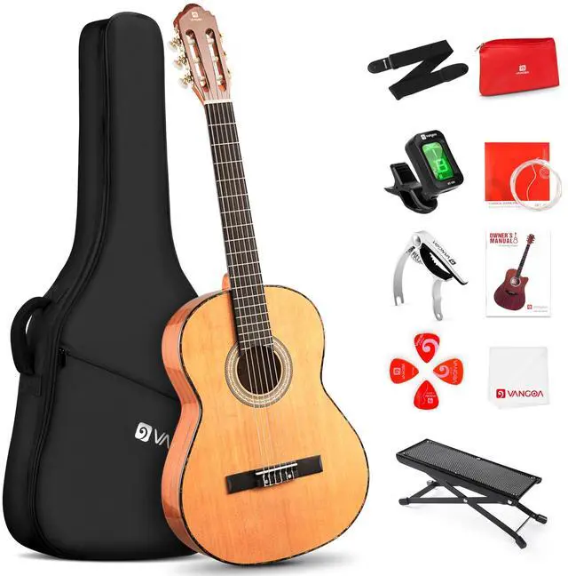 Main image of Classical Guitar 3/4 Inch Acoustic Classical Guitar, 36 Inch Junior Size Nylon String Guitar Bundle Kit for Beginner Teens, Cedar Top