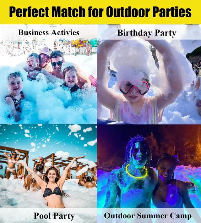 Alt view image 7 of 7 - 800W Foam Machine for Summer Water Toys - Foam Maker Cannon with 2 Foam Particle Bags and Water Tank, for Birthdays Party, Backyard Summer Pool Parties Commercial Events