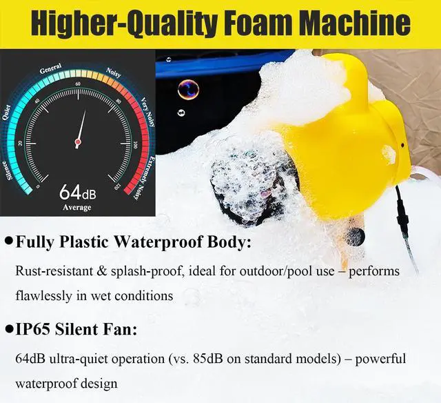 Alt view image 5 of 7 - 800W Foam Machine for Summer Water Toys - Foam Maker Cannon with 2 Foam Particle Bags and Water Tank, for Birthdays Party, Backyard Summer Pool Parties Commercial Events
