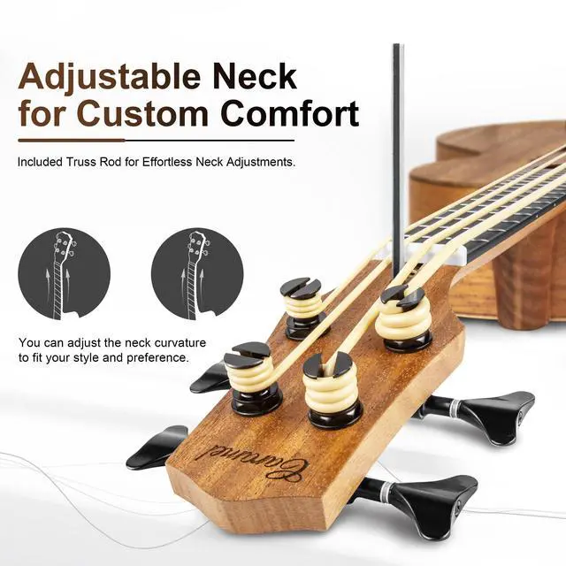 Alt view image 5 of 7 - UEM48 Laminated Mahogany 30" Acoustic & Electric Ukulele Bass