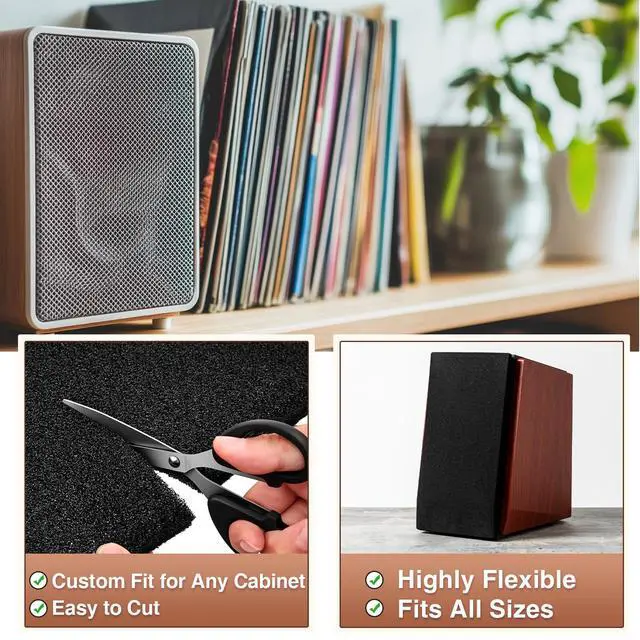 Alt view image 6 of 7 - 13 mm Speaker Grill Foam 39" x 78" (100 x 200 cm) Acoustic Foam Sheet High Density Cuttable Acoustic Speaker Grill Cover for Line Array Professional Audio and DJ Audio Woofer Subwoofer