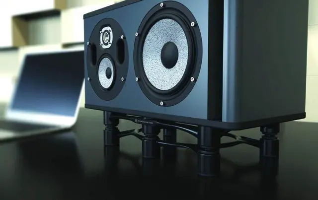 Alt view image 2 of 7 - Aperta Series Isolation Speaker Stands with Tilt Adjustment: Aperta300 (11.8" x 7.9") Black (Single)