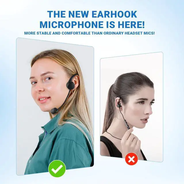 Alt view image 7 of 7 - Bluetooth Voice Amplifier with Wireless Earhook Microphone C007 | Microphone with Speaker Combo,Wireless Amplifier Headset,Portable PA System,Classroom Microphone for Teachers