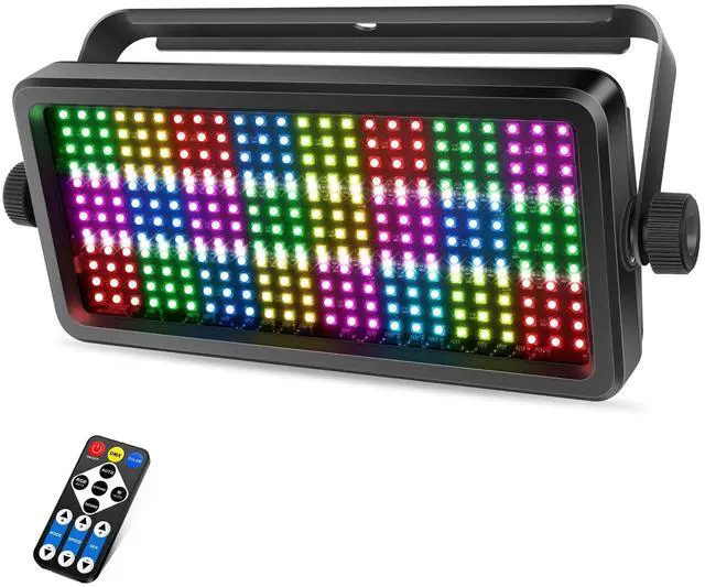 Main image of Stage Strobe Effect Light: 150W RGBW DJ Strobe Light | Remote DMX Sound Control | 24RGB+16W Zone Chasing | DJ Party Planner Easy Setup for Band Live Show Bar Concert Wedding Club Lighting
