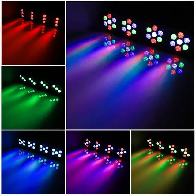 Alt view image 2 of 7 - DJ Lights with Stand, Stage Lights with Stand Sound Activated LED Par Light Set, for Mobile Booth Gig Bar Wedding Church Band