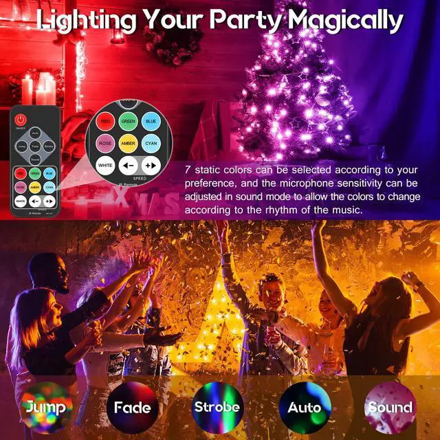 Alt view image 5 of 7 - DJ Lights with Stand, Stage Lights with Stand Sound Activated LED Par Light Set, for Mobile Booth Gig Bar Wedding Church Band