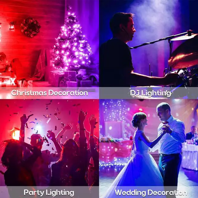 Alt view image 7 of 7 - DJ Lights with Stand, Stage Lights with Stand Sound Activated LED Par Light Set, for Mobile Booth Gig Bar Wedding Church Band