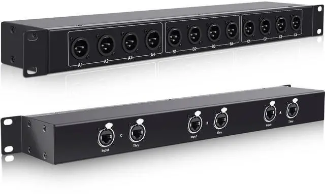 Main image of XLR Balanced Patchbay XLR Stage Box 12 Channel 3 Pin Multi Network Cable Extender for Stage Lighting and Home Recording Studio Compatible (Male)
