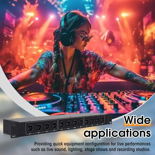 Alt view image 2 of 7 - XLR Balanced Patchbay XLR Stage Box 12 Channel 3 Pin Multi Network Cable Extender for Stage Lighting and Home Recording Studio Compatible (Male)