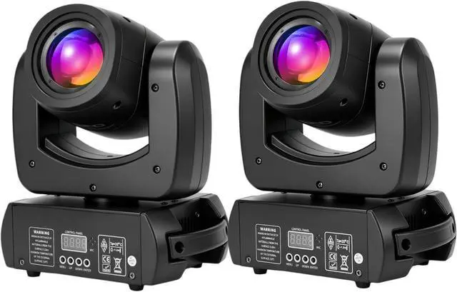 Main image of 150W Moving Head DJ Lights, 18-Facet Prism DMX Stage Light 2Pack | 8 Gobos & 8 Colors, Silent Fan, 540° Pan 180° Tilt, Sound Active Auto Mode DJ Stage Lighting for Parties Weddings Church