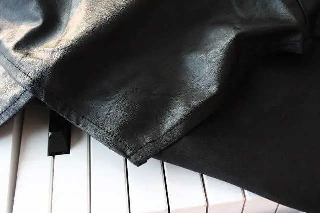 Alt view image 3 of 7 - Digital Piano Cover for Yamaha - Piano Keyboard for P143, P225, P223, P145, P143, P125a, P125, P115, P105, P71, P45, Kawai ES120, PX150, Roland F-20 & More, Keyboard Cover, Black, Leatherette