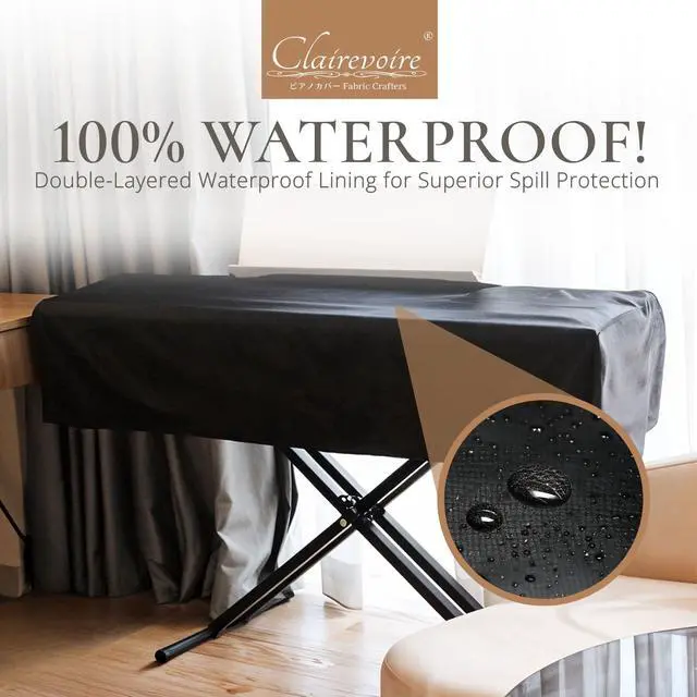 Alt view image 5 of 7 - Digital Piano Cover for Yamaha - Piano Keyboard for P143, P225, P223, P145, P143, P125a, P125, P115, P105, P71, P45, Kawai ES120, PX150, Roland F-20 & More, Keyboard Cover, Black, Leatherette