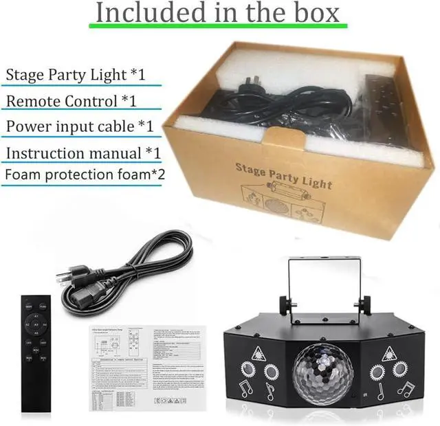 Alt view image 6 of 6 - Dj Party Disco Ball Light Support DMX512 and Sound Activated, LED Stage Strobe Lighting for Parties Indoor Dance Floor Birthday Rave Bar Karaoke KTV Xmas Christmas Wedding Show Club
