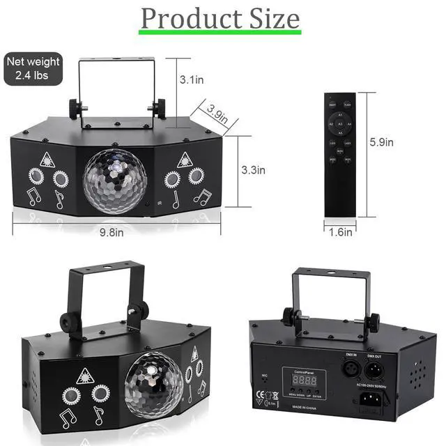 Alt view image 4 of 6 - Dj Party Disco Ball Light Support DMX512 and Sound Activated, LED Stage Strobe Lighting for Parties Indoor Dance Floor Birthday Rave Bar Karaoke KTV Xmas Christmas Wedding Show Club