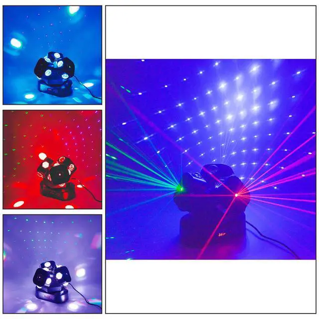 Alt view image 4 of 7 - 3Head Moving Head DJ Light 12LEDs Rotating Beam Stage Lights Pinspot Lights Uplighting Light-s for Events Sound Activated DMX512 for DJ KTV Disco Party Wedding Concert Christmas Festival