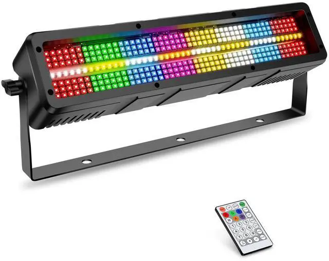Main image of DJ Stage Strobe Lights: 120W 336LEDs RGBW & Amber 5IN1 Color Mixing - Remote & DMX Control - 16RGB & 8White & 8Amber Zones Chase Effect for Mobile Party Club Show Gig Band Dance Performance